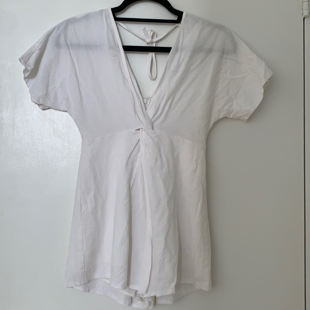 Princess Polly Knot Front White Romper
